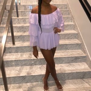 Lilac Off the shoulder Romper